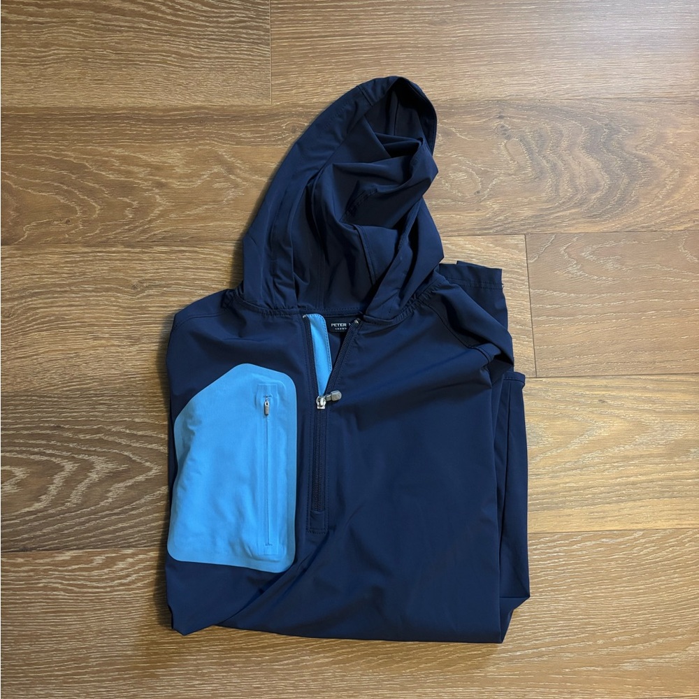 Peter Millar Dark Blue Jacket with Sky Blue Accents